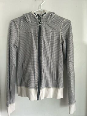 Lululemon Striped Zip Hoodie in Navy & White